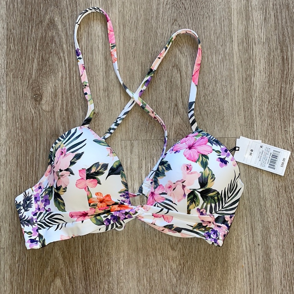 Floral bikini top